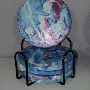 4in. coasters with holder